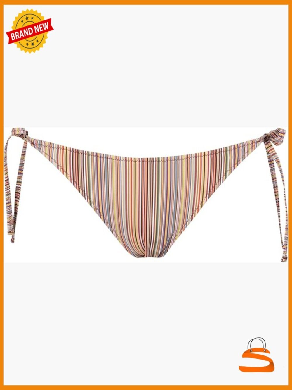 X-Small Bikini Bottom with Adjustable Ties, Polyester Blend Swimwear